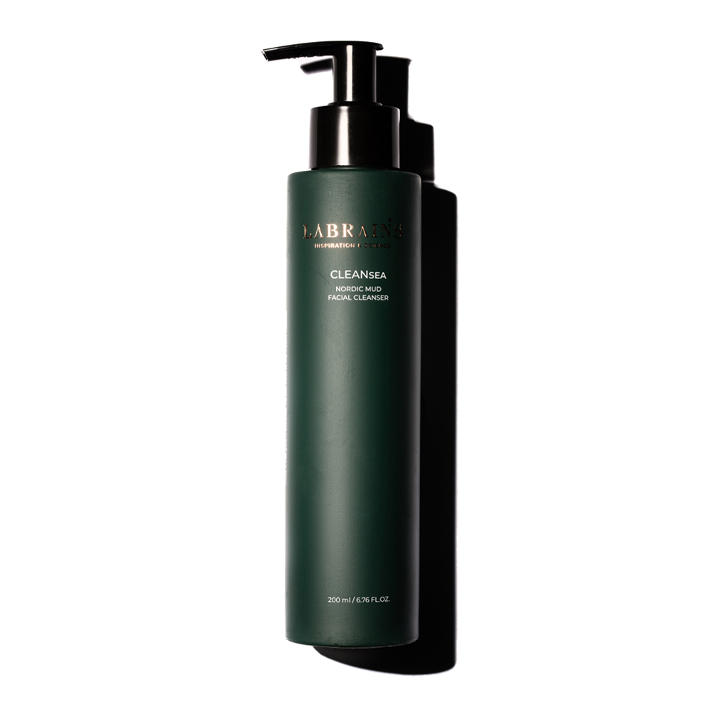 A pump bottle of labrains NORDIC MUD FACIAL SKIN CLEANSING GEL 